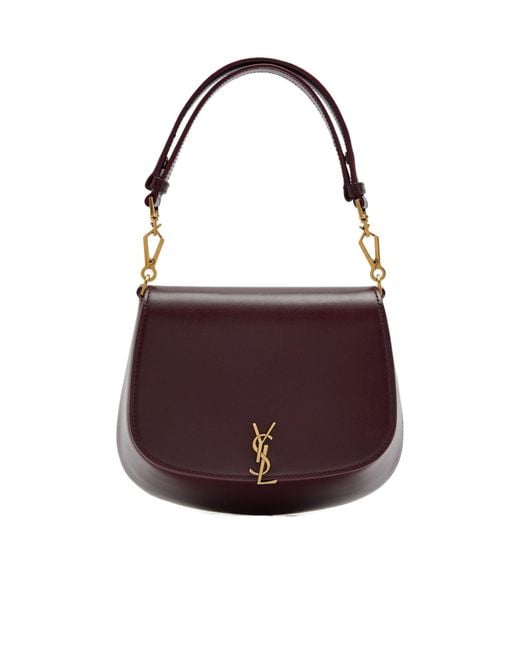 Saint Laurent Purple Voltaire Leather Shoulder Bag
