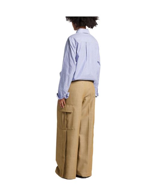 Burberry Natural Solid-Color Wool Work Pants