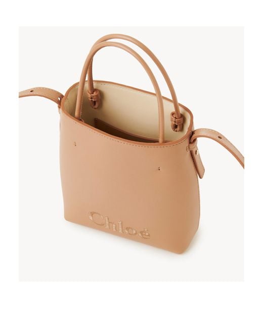 Chloé Natural Chloé Sense Micro Tote Bag