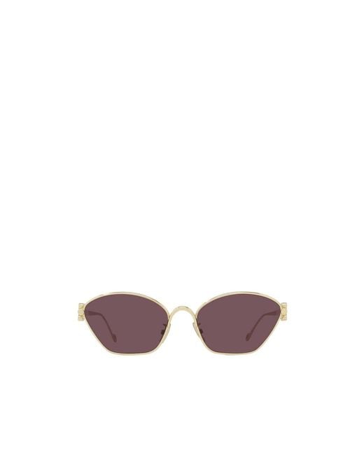Loewe Purple Anagram Hexagon Metal Sunglasses