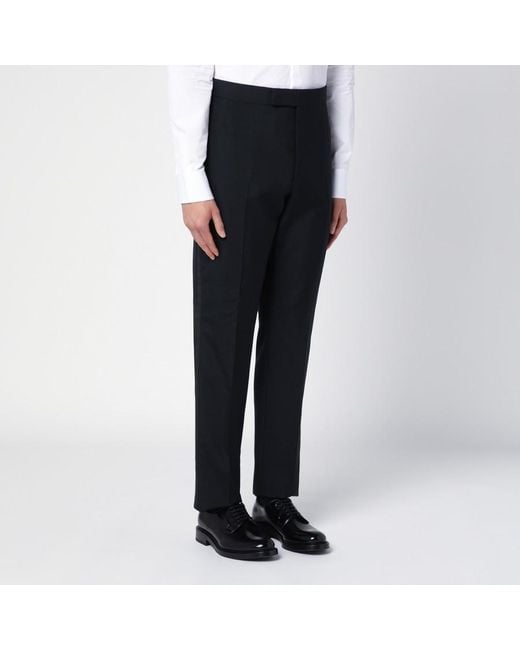 Thom Browne Black Mid-Waisted Skinny Trousers for men