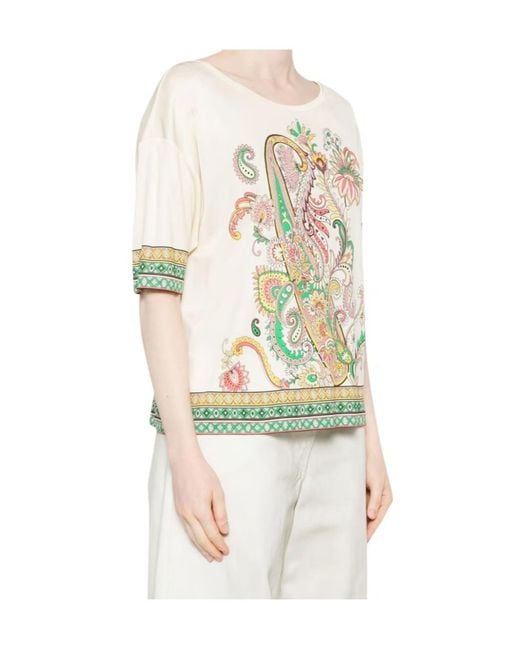 Etro White Paisley-Print T-Shirt