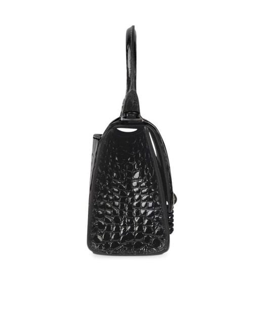 Balenciaga Black Embossed Hourglass Xs Handbag