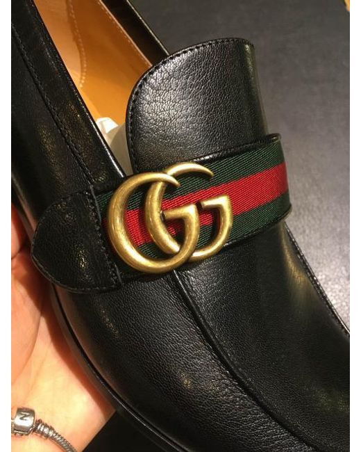 Gucci Black Gg Web Loafers for men