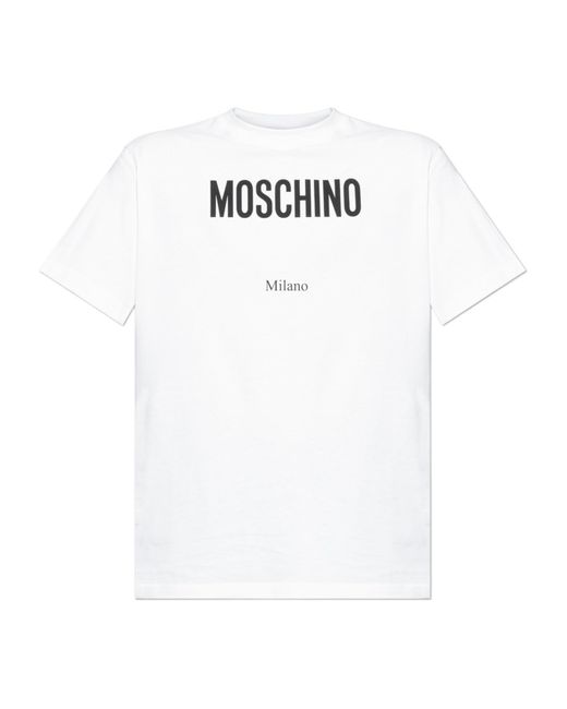 Moschino White Crew Neck T-Shirt for men