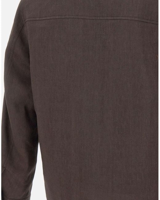 Boss Brown Corvin Buttoned Overshirt for men