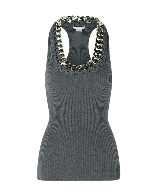 Stella McCartney Gray Chunky Chain Tank Top