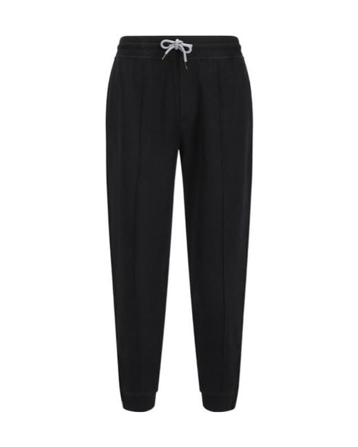 Brunello Cucinelli Black Drawstring Tapered Leg Sweatpants for men