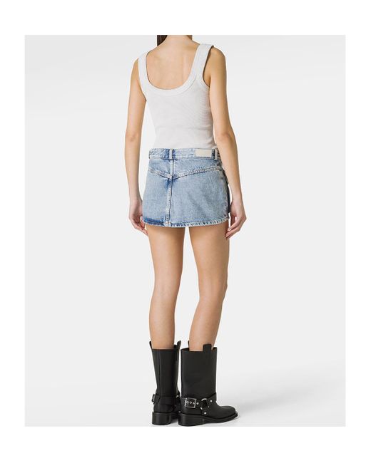 ICON DENIM Blue Gio Cargo Denim Mini Skirt
