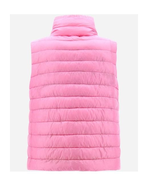 Herno Pink High-Neck Drawstring Reversible Padded Gilet