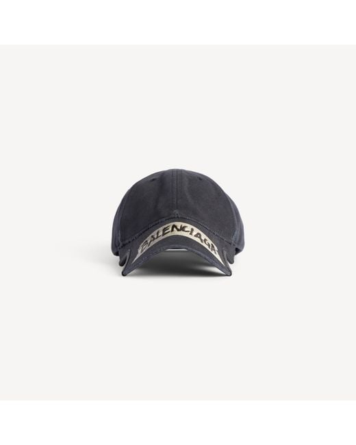 Balenciaga Black Masking Tape Distressed Baseball Cap for men