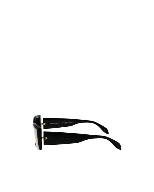McQueen Black Eyewear Rectangle Frame Sunglasses for men
