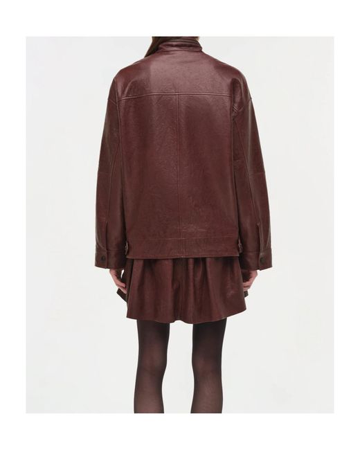 Jonathan Simkhai Brown Hartley Leather Jacket