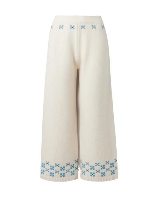 Calle Del Mar White Wide-Leg Casual Pants