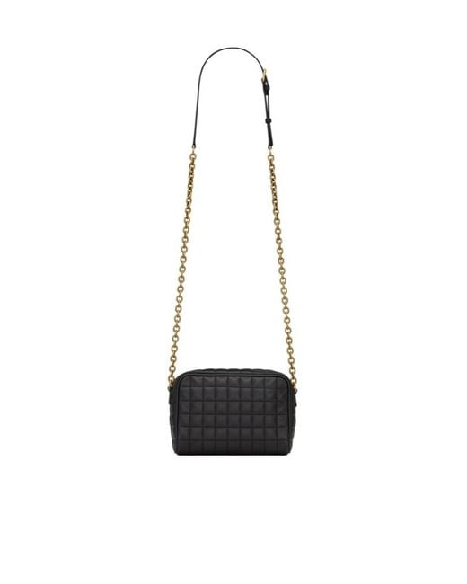 Saint Laurent White Cassandre Matelassé Carré Camera Bag