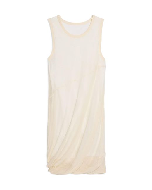 Helmut Lang White Bubble Sheer-Overlay Dress