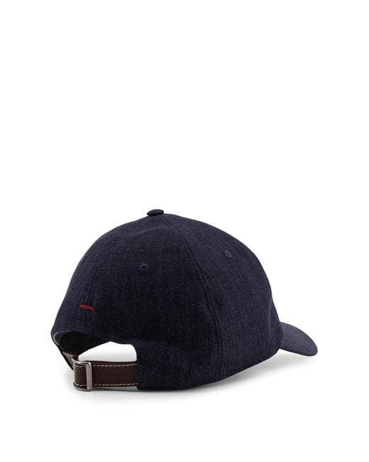 Brunello Cucinelli Blue Logo Baseball Hat for men
