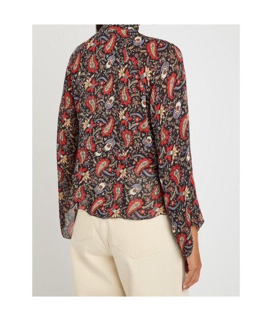 Rixo Brown Uma Floral Chiffon Blouse