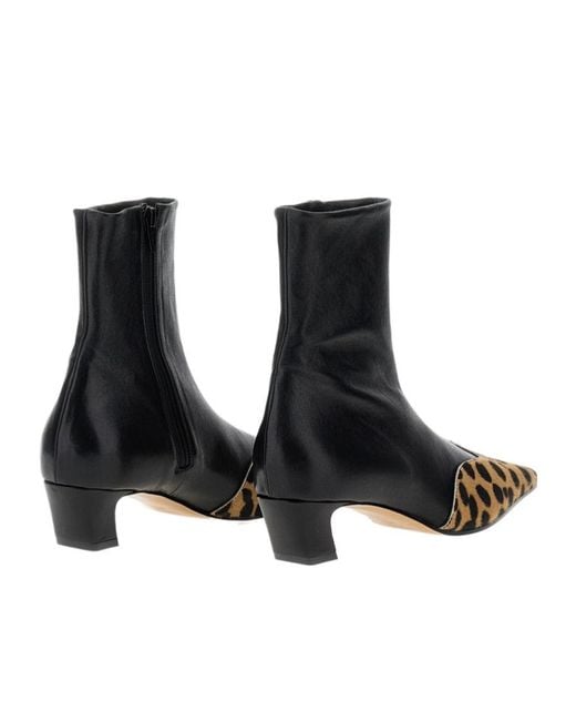 Khaite Black 40Mm Nevada Hyena-Print Square Toe Boots