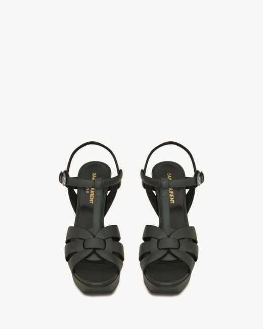 Saint Laurent Black Tribute Platform Sandals
