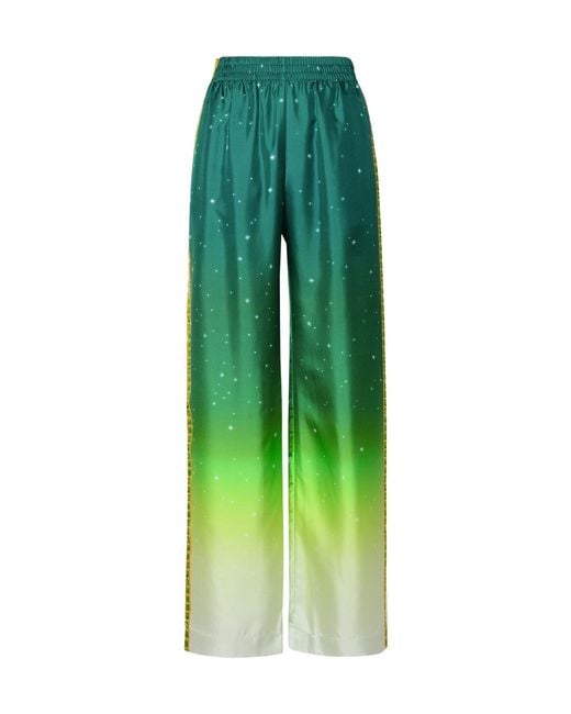 Casablanca Green Joyaux D'Afrique Wide Leg Trousers