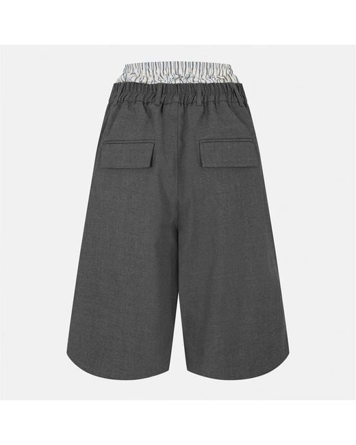 MARINE SERRE Gray Tailored Shorts
