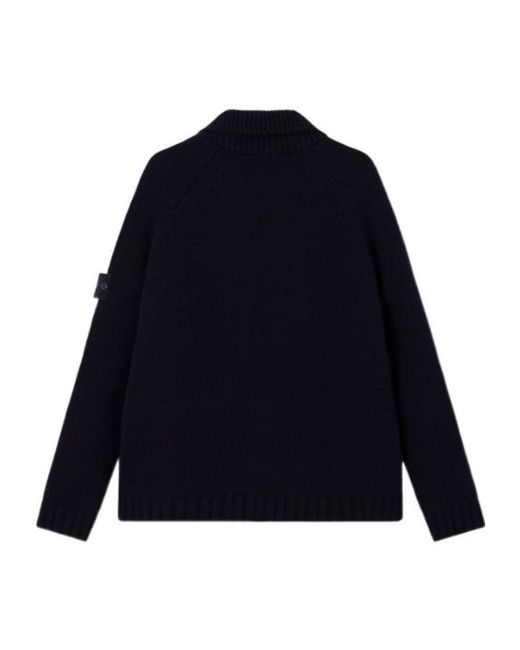 Stone Island Blue Detachable Padded Zip Up Jumper for men