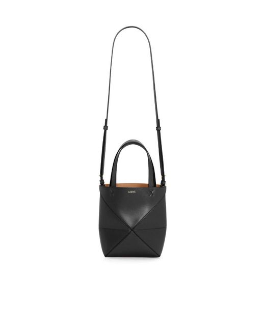 Loewe Black Mini Puzzle Fold Tote Bag