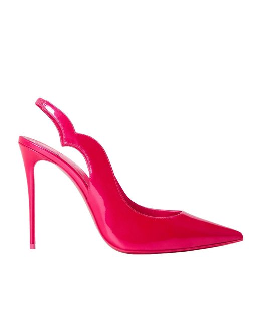 Christian Louboutin Pink Lacquered Sole Slingbacks