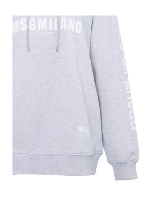 MSGM Blue Logo Details Hooded Hoodie