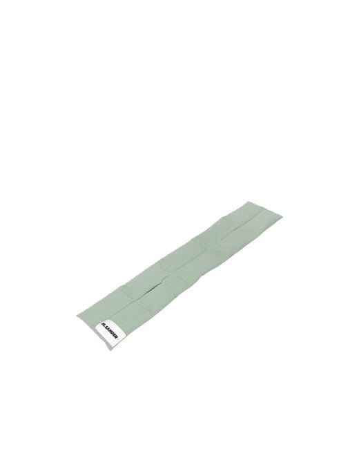 Jil Sander Green Padded Logo Scarf for men