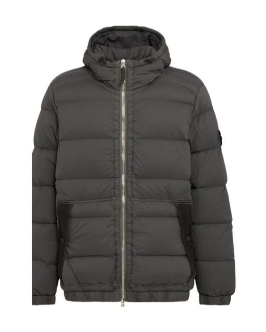 Stone Island Gray Nylon Down Jacket for men