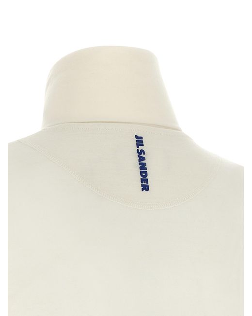 Jil Sander White Half-Zip Sweater