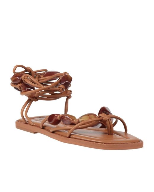 Farm Rio Brown Plain Color Straps Sandals