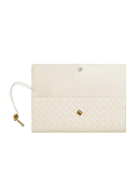 Bottega Veneta Natural Andiamo Clutch Bag