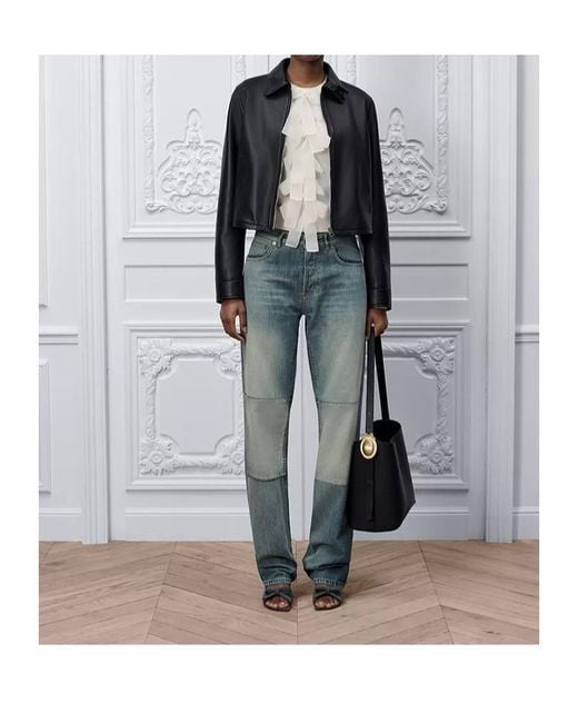 Dior Gray Long-Sleeved Leather Jacket