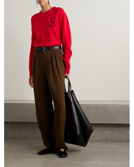 Proenza Schouler Red Intarsia Wool Sweater