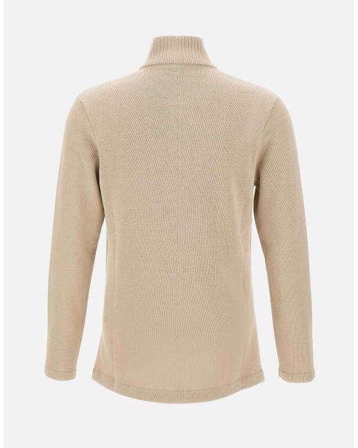 Eleventy Natural Ribbed Collar Buttoned Cardigan for men