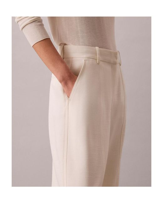 Calvin Klein Natural Textured Wide-Leg Pants