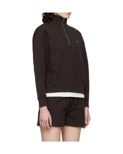 Maison Kitsuné Black Maison Kitsuné Baby Fox Half Zip Sweatshirt