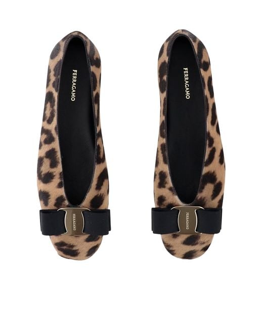 Ferragamo Brown Vara Bow Ballerinas