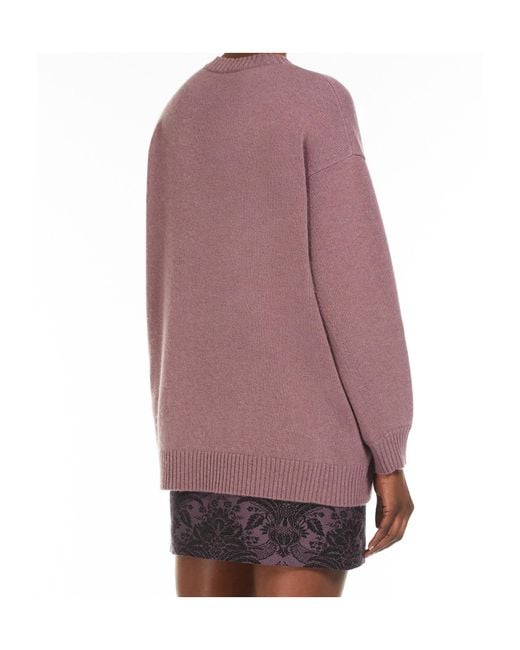 Max Mara Purple Fido Crewneck Long-Sleeved Jumper