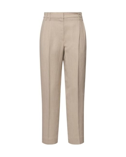 Brunello Cucinelli Natural Belt-Loop Casual Pants