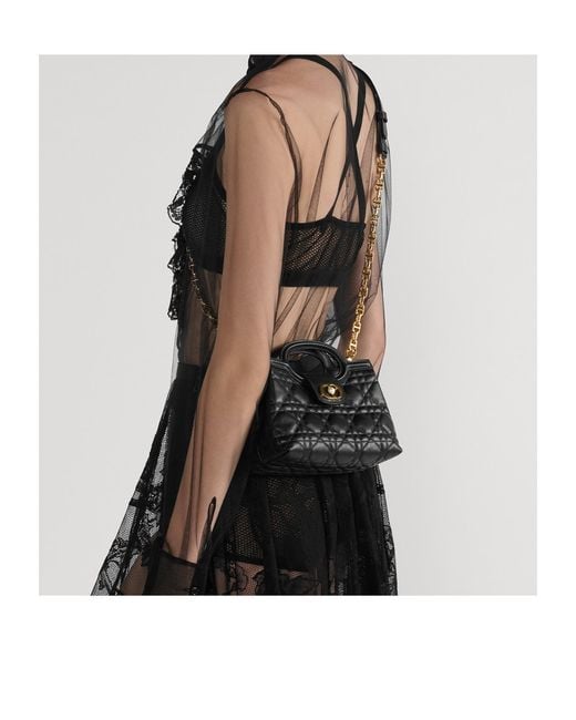 Dior Black Jolie Top Handle Mini Bag