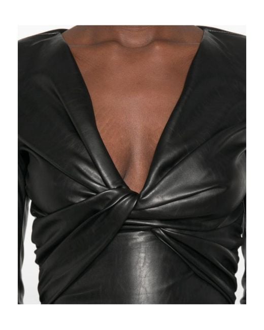 Elisabetta Franchi Black Knot Detailed Bodysuit