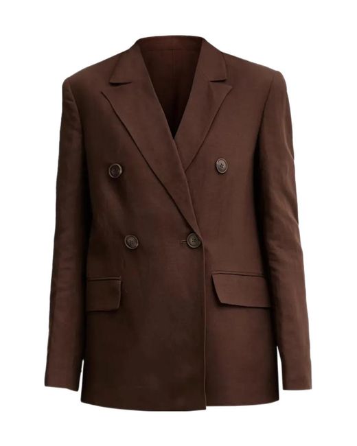 Twinset Brown Double-Breasted Blazer