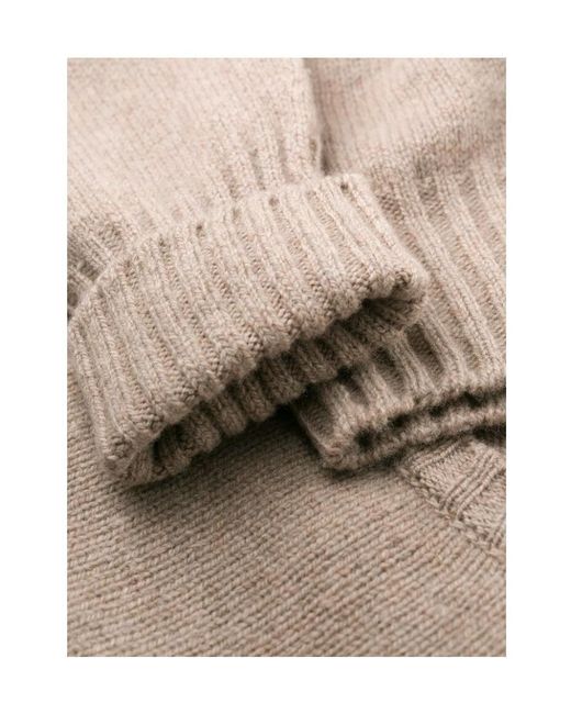 Drumohr Natural Ribbed Knit Pullover for men