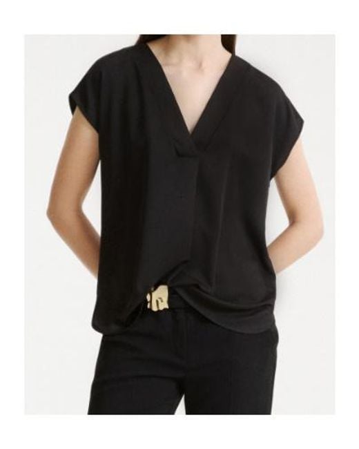 Marella Black Fluid Satin Blouse