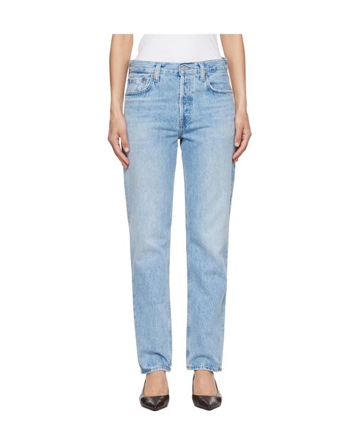 Agolde Red Romney Mid Rise Straight Leg Jeans