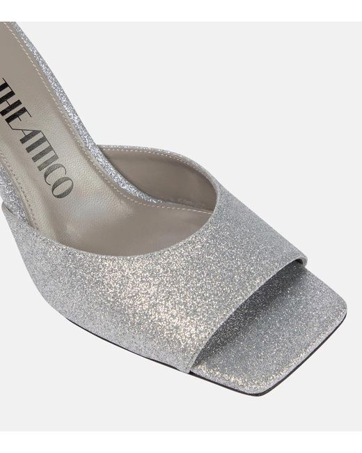 The Attico Metallic Piper 85 Glitter-Embellished Sandals